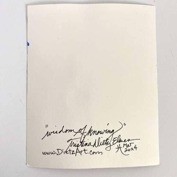 Wisdom of Knowing Original Mixed Media Wall Art Painting 8x10in Frame Ready - Picture 5 of 5